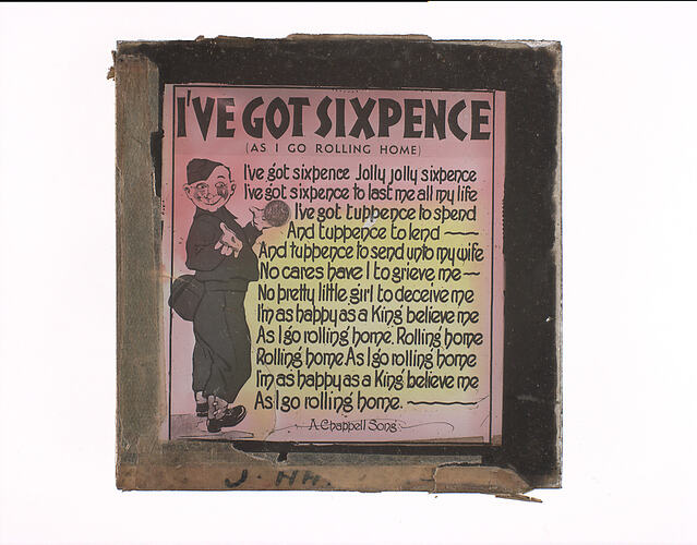 Lantern Slide - 'I've Got Sixpence'