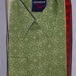 Shirt - Gloweave, Great Shape, Green Geometric, 1960s