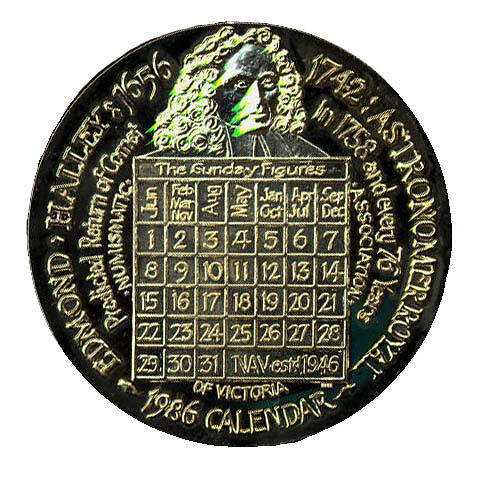 Medal - Halley's Comet, Numismatic Association of Victoria, Australia, 1986