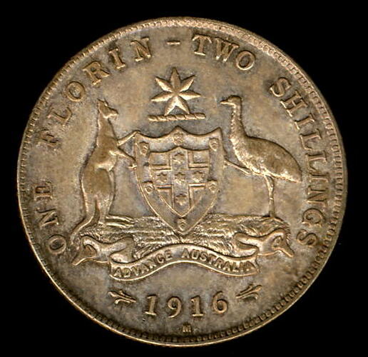 Australia, 2 Shillings, Obverse