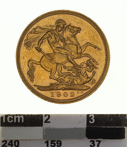 Coin - Sovereign, New South Wales, Australia, 1902, photographed by Museums Victoria