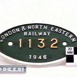 Locomotive Builders Plate - London & North Eastern Railway, England, 1946