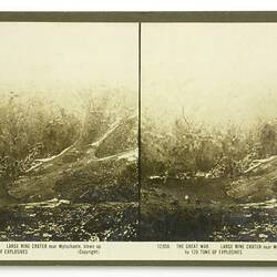 Rose Stereograph - 'The Great War - Large Mine Crater Near Wytschaete'