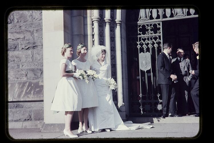 Digital Photograph - Catholic & Protestant Wedding at St Patrick's Cathedral Side Chapel Door, East Melbourne, 1960