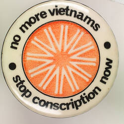 Badge - No More Vietnams, 1970