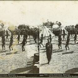 Stereograph - Federation Celebrations, Fijians at Drill