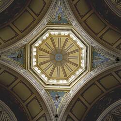 Royal Exhibition Building dome, all 4 pedentives.  Detail of Interior Following Restoration, Royal Exhibition Building, Melbourne, Victoria, 2001