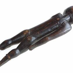 Ancestor image 'matakau' human female figure lying face down