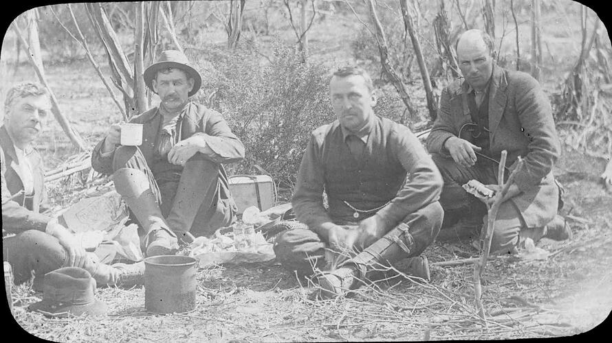 Lantern Slide - Lunch in the Bush, Australia, 1917 [BA 1556]