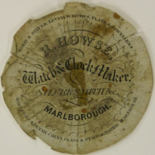 Watch Paper - Richard Howse, Marlborough, circa 1860