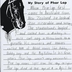 Letter - My Story of Phar Lap, Kathryn Haire, 1999