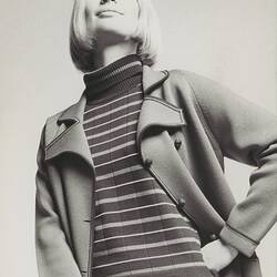 Photograph - Ricardo Knitwear, Female Model Wearing Woollen Jacket, Jumper & Trousers A, Melbourne, circa 1968
