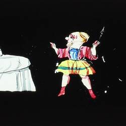 Lantern Slide - Panorama Type, Four Figures & One Bed, 1820-1860