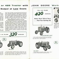 John Deere tractor book with text and illustrations.