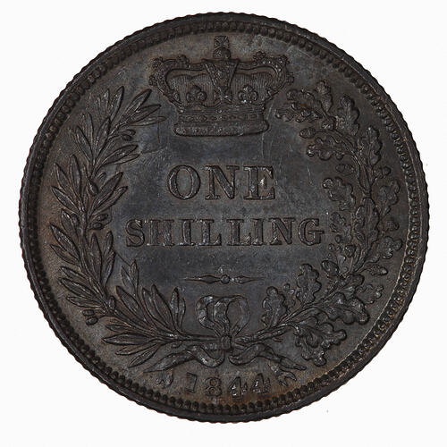 Coin - Shilling, Queen Victoria Great Britain, 1844 (Reverse)