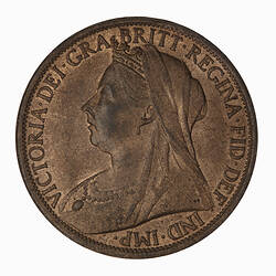 Coin - Penny, Queen Victoria, Great Britain, 1896 (Obverse)