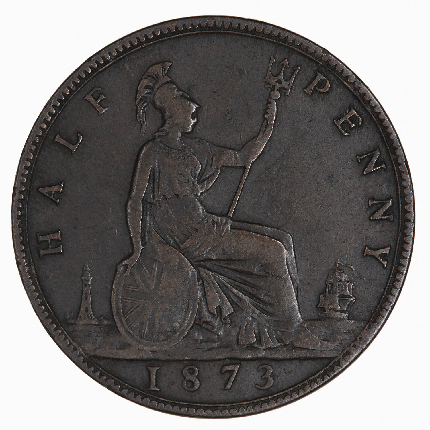 Coin - Halfpenny, Queen Victoria, Great Britain, 1873