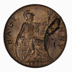 Coin - Halfpenny, Queen Victoria, Great Britain, 1901 (Reverse)