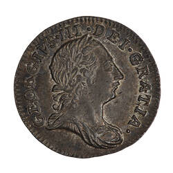 Coin - Threepence, George III, Great Britain, 1762 (Obverse)