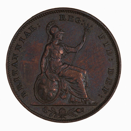 Coin - Farthing, Queen Victoria, Great Britain, 1847 (Reverse)