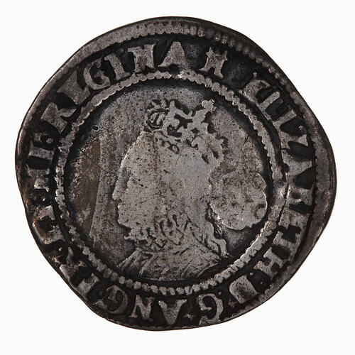 Coin - Sixpence, Elizabeth I, England, Great Britain, 1571 (Obverse)