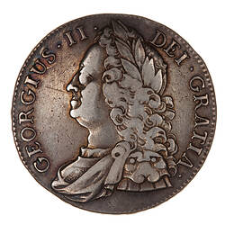 Coin - Crown, George II, Great Britain, 1743 (Obverse)