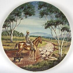 Plate - Guy Boyd Studio, 'Drover with Sheep', circa 1957