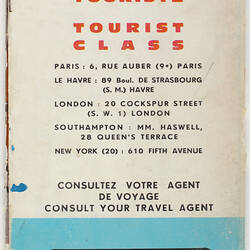 Booklet - Compagnie Generale Transatlantique - Deck Plans "s/s France" Tourist Class