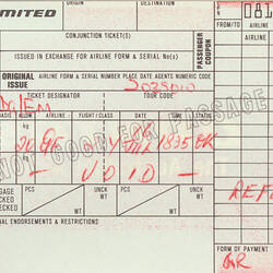 Aeroplane Ticket - Issued to Tran Thi Cuc, Qantas, Kuala Lumpur, 14 Jul 1978