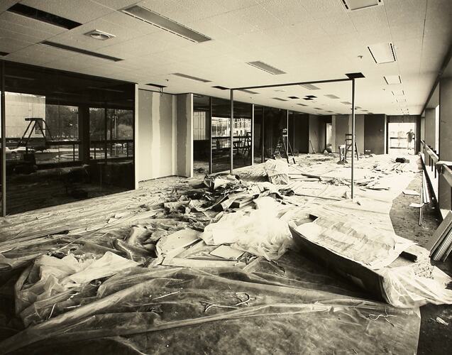 Photograph - Construction of Centennial Hall, Office Suite, Exhibition Building, Melbourne, 1980