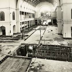 Photograph - Programme '84, Timber Floor Replacement in the Great Hall, Royal Exhibition Buildings, 29 Aug 1984