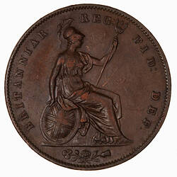 Coin - Penny, Queen Victoria, Great Britain, 1847 (Reverse)