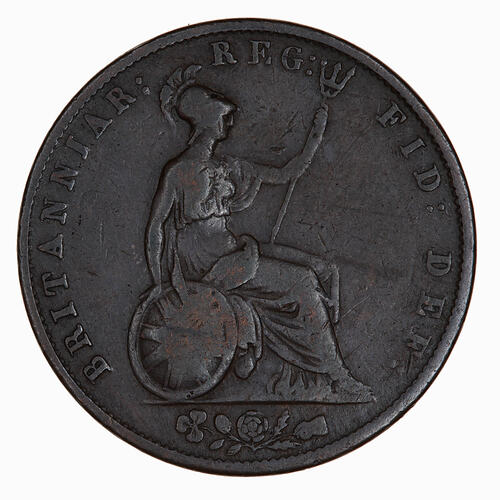 Coin - Halfpenny, Queen Victoria, Great Britain, 1856 (Reverse)