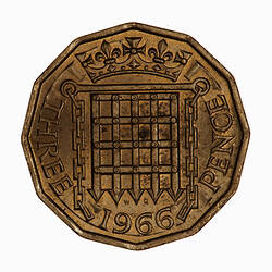 Coin - Threepence, Elizabeth II, Great Britain, 1966 (Reverse)
