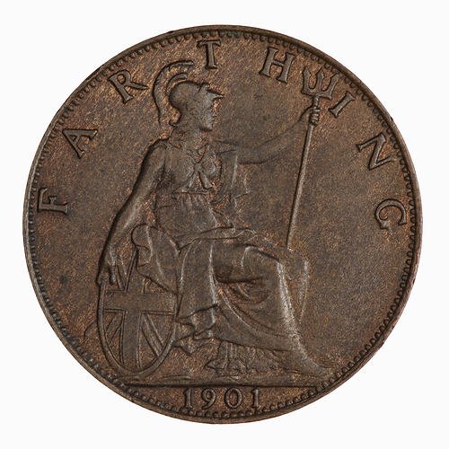 Coin - Farthing, Queen Victoria, Great Britain, 1901 (Reverse)