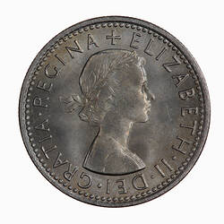 Coin - Sixpence, Elizabeth II, Great Britain, 1966 (Obverse)
