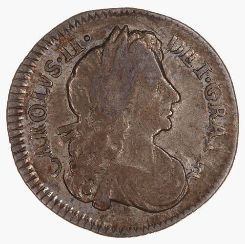 Coin - Sixpence, Charles II, Great Britain, 1678 (Obverse)