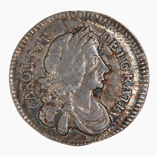 Coin - Penny, Charles II, Great Britain, 1677 (Obverse)