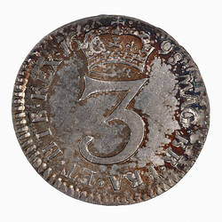 Coin - Threepence, William III, England, Great Britain, 1698 (Reverse)