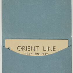 Passenger Ticket - Orient Line, SS Otranto, Issued to Mr & Mrs O. E. Pedersen, 12 Jul 1950