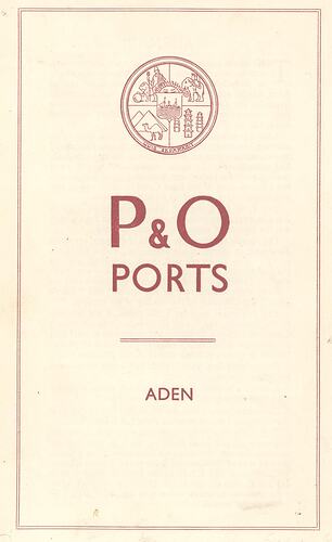 Front cover of a leaflet with red print.