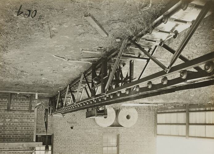 Photograph - Schumacher Mill Furnishing Works, Conveyor in Factoy Yard, Port Melbourne, Victoria, circa 1930s