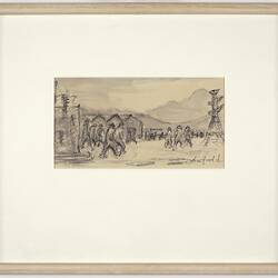 Drawing - David Armfield, 'Knock Off Time, Mt. Beauty', Kiewa, Victoria, 1954 (Framed)
