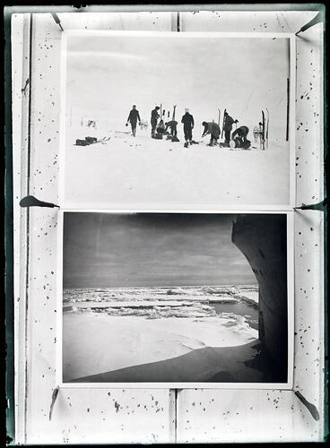Glass Negative- Copy of 'RAAF Search Party' and 'Discovery II Moving Through Pack Ice', Antarctica Relief Expedition, 1936