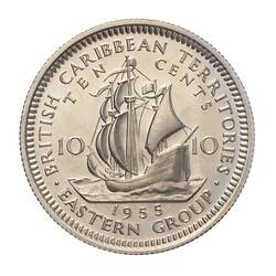 Proof Coin - 10 Cents, British Caribbean Territories, 1955