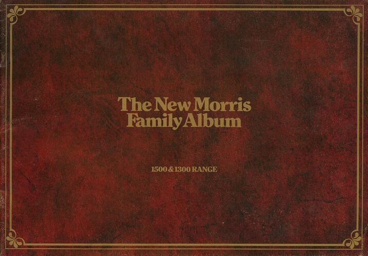 Gold letters, black, red, marbled, family album.
