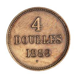 Coin - 4 Doubles, Guernsey, Channel Islands, 1889