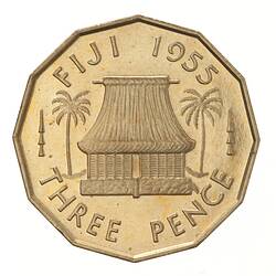 Proof Coin - 3 Pence, Fiji, 1955