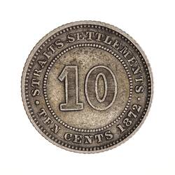 Coin - 10 Cents, Straits Settlements, 1872