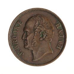 Coin - 1/2 Cent,White Rajah,  Sarawak, 1863